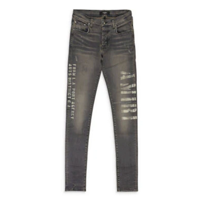 Amiri Military Stencil Jeans Grey