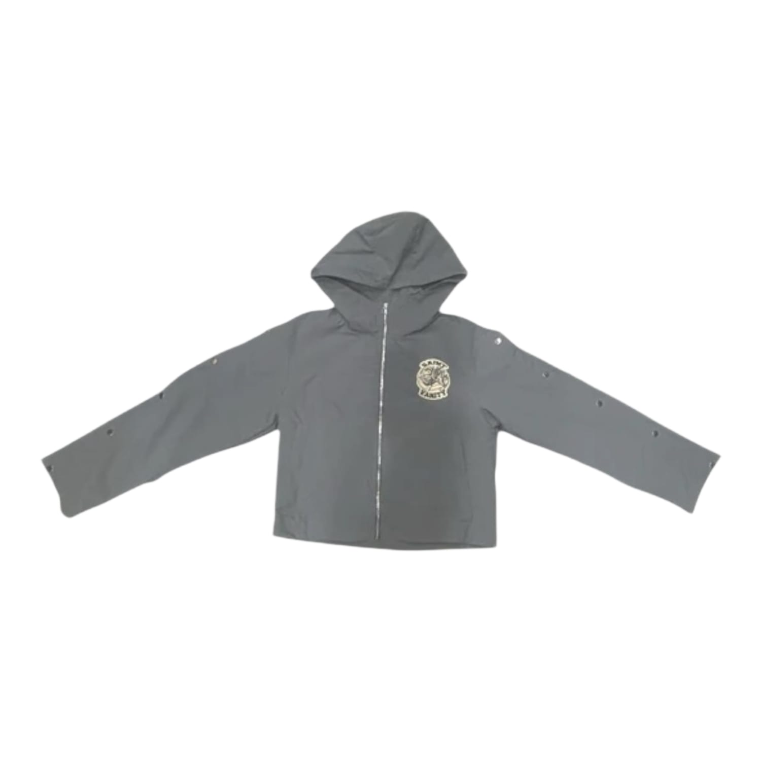 Saint Vanity Nylon Hooded Zip Up Jacket Grey