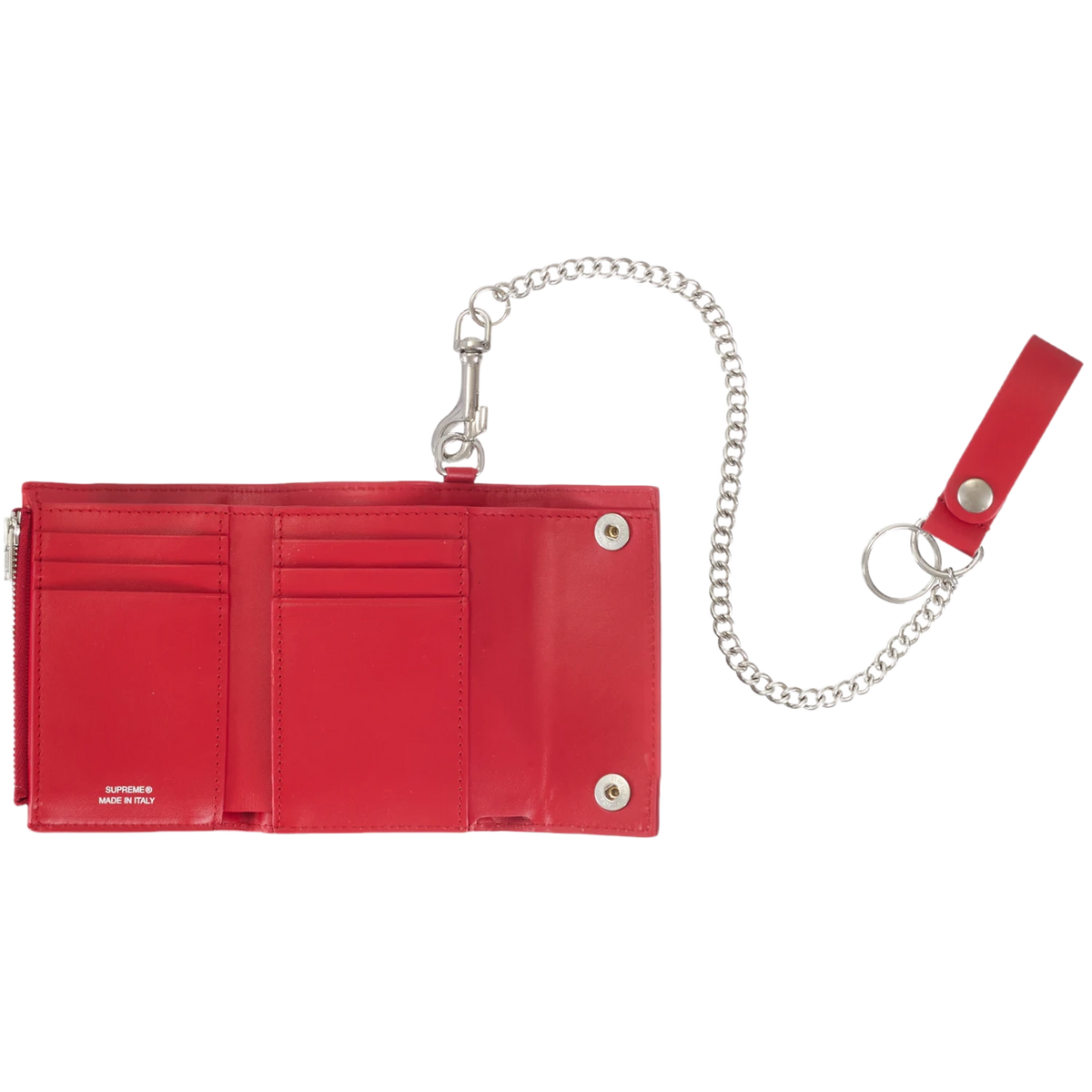 Supreme Leather Chain Wallet (SS26) Red