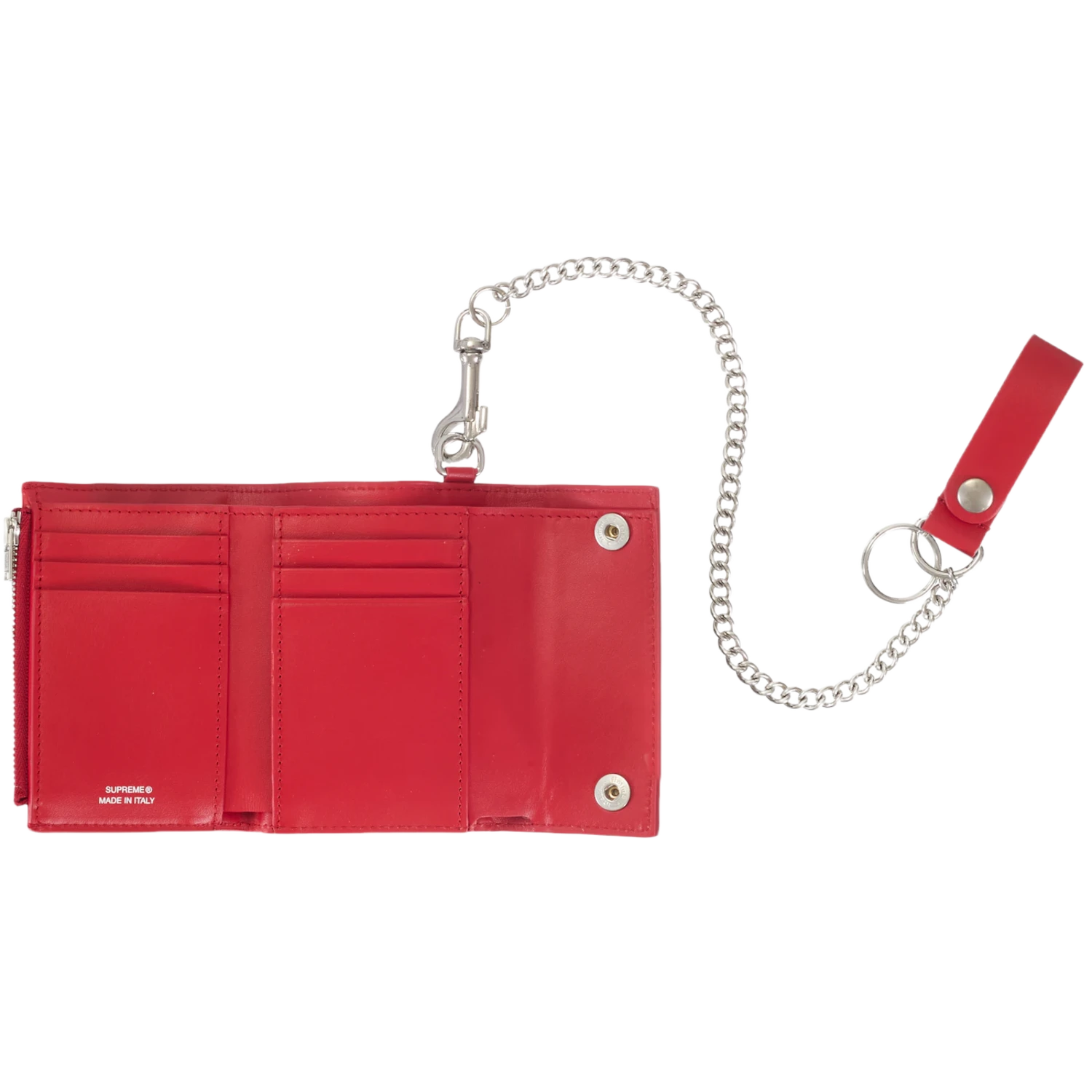 Supreme Leather Chain Wallet (SS26) Red
