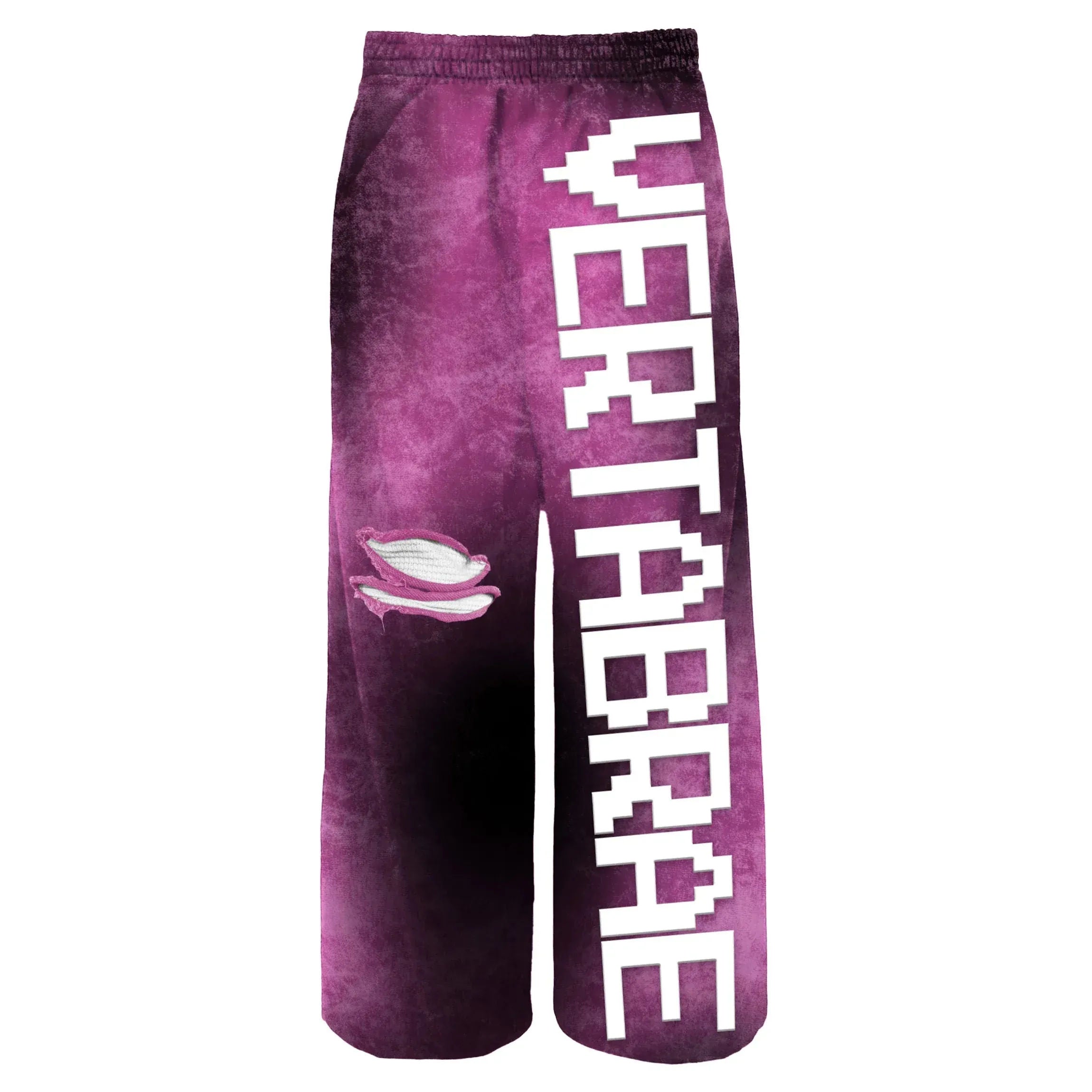 Vertabrae C2 Baggy Distressed Sweatpants Magenta