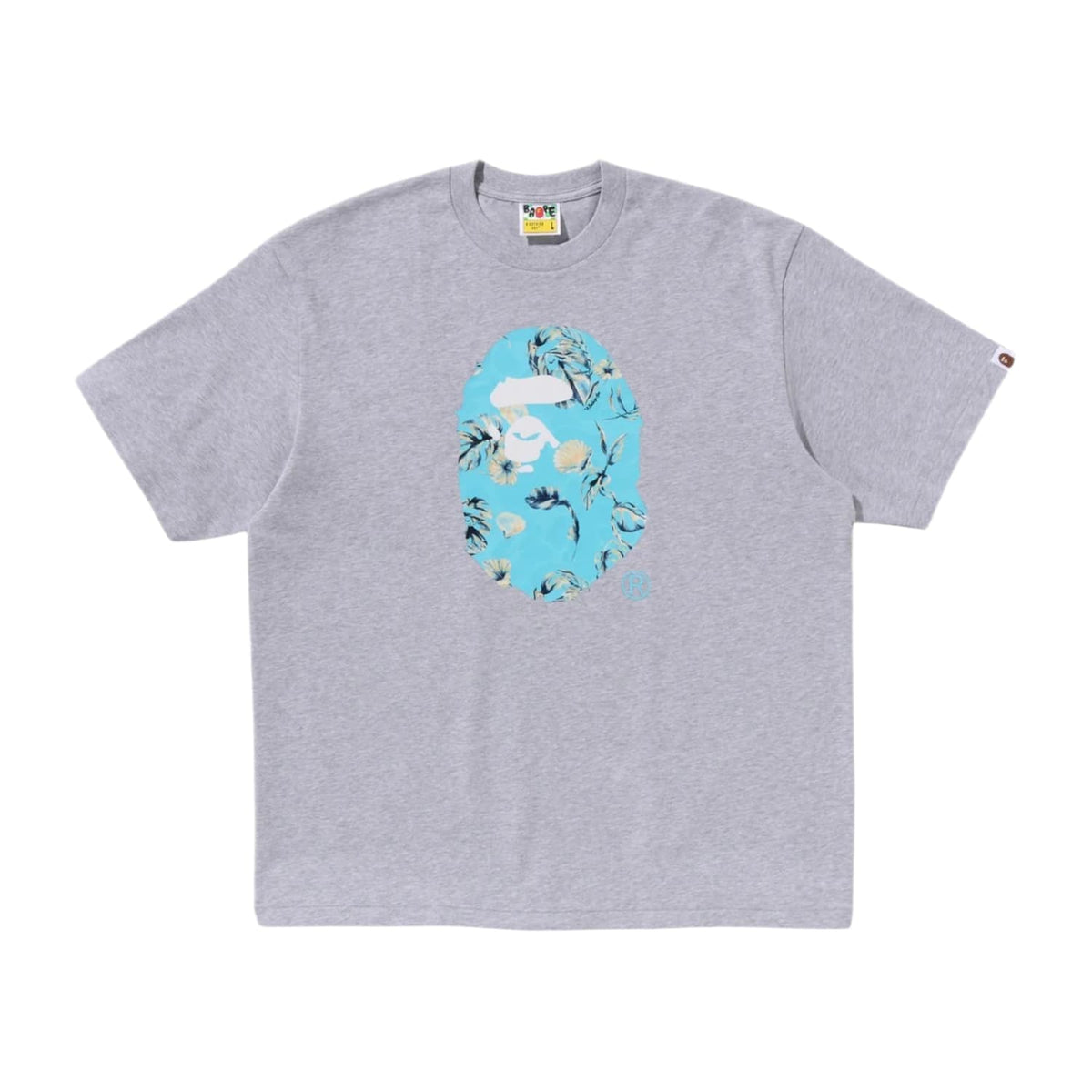 BAPE Vacation Pattern Ape Head Relaxed Fit Tee Gray