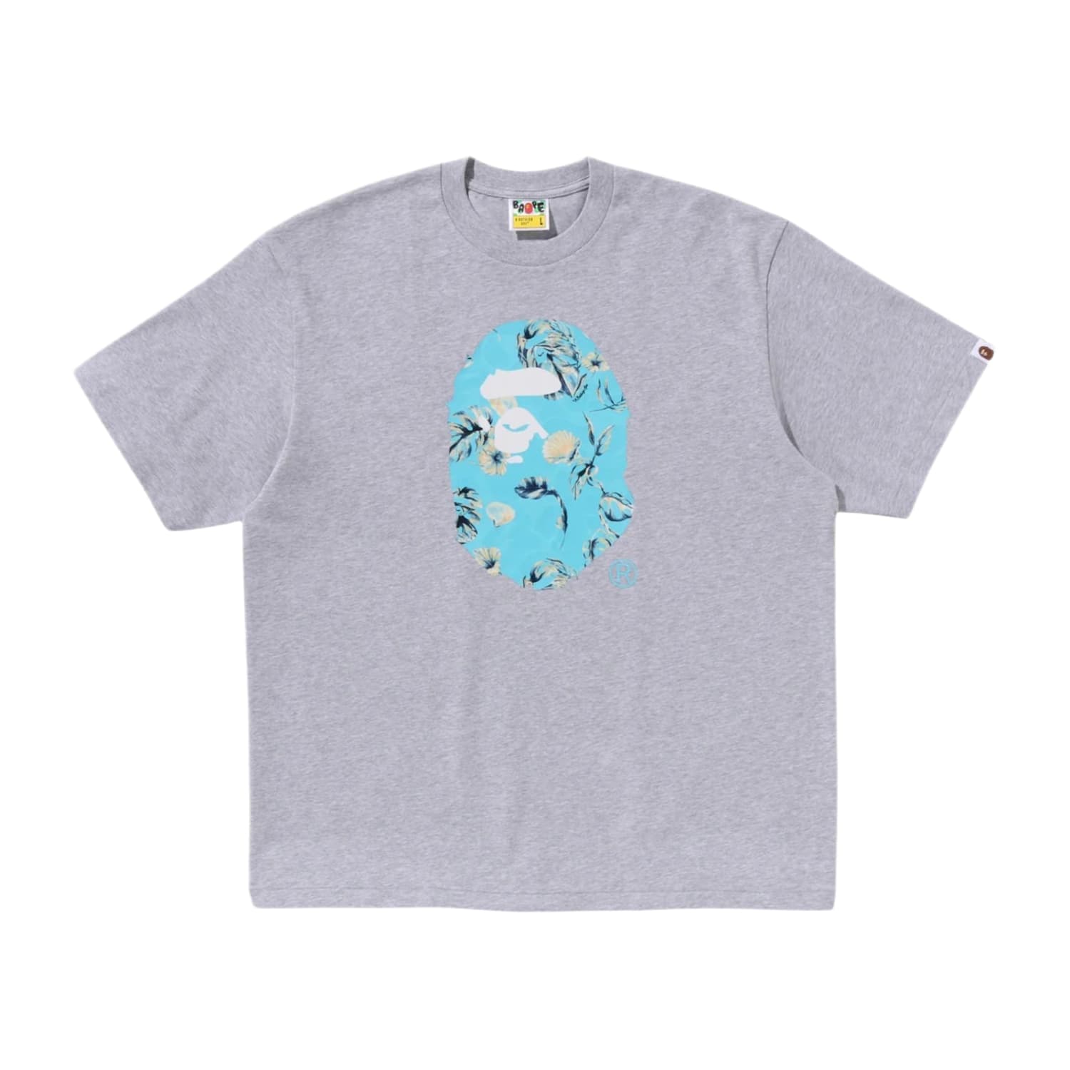 BAPE Vacation Pattern Ape Head Relaxed Fit Tee Gray