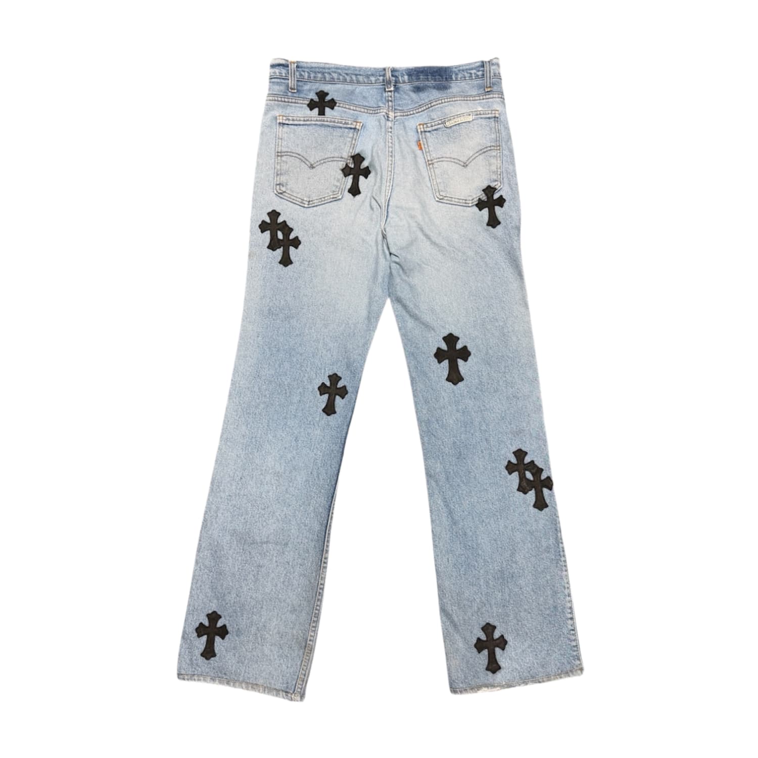 Chrome Hearts Levi's 517 Cross Patch Light Wash Jeans
