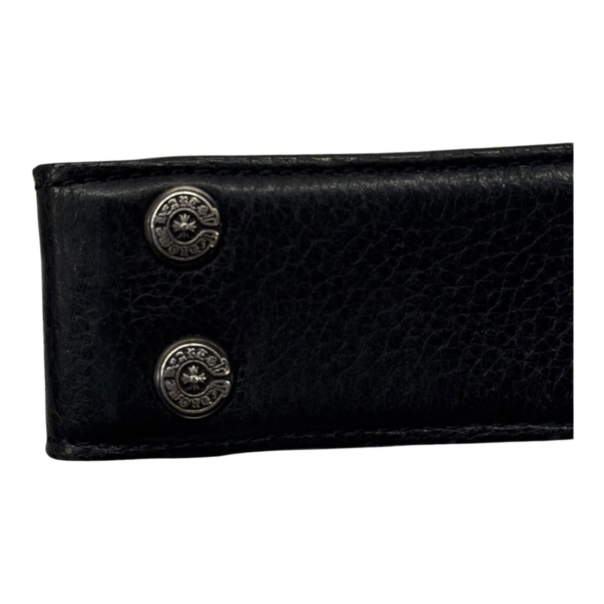 Chrome Hearts Black Leather Belt Strap - Size 34