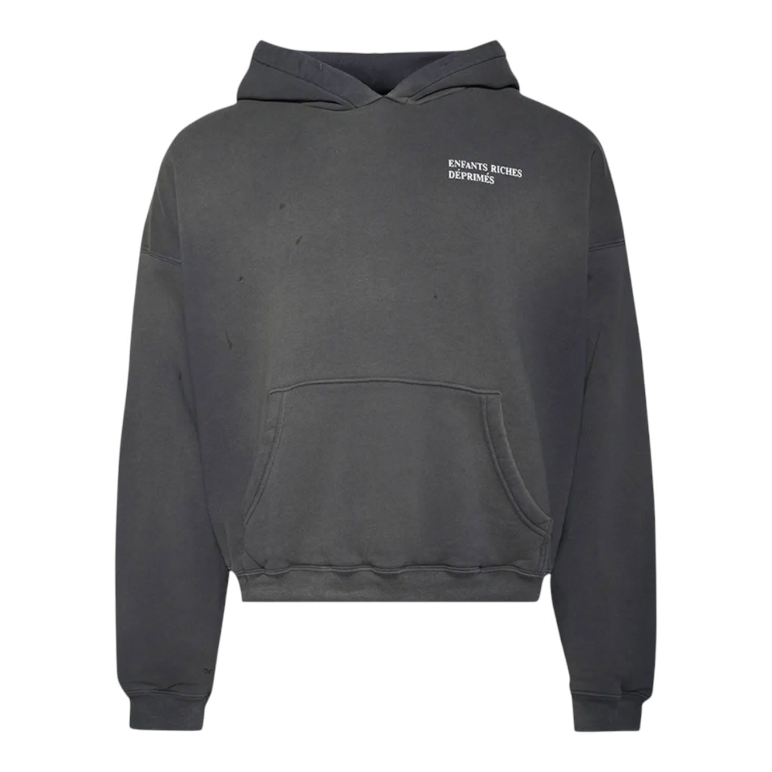 Enfants Riches Déprimés Thermal Lined Distressed Logo Hoodie Black Oyster