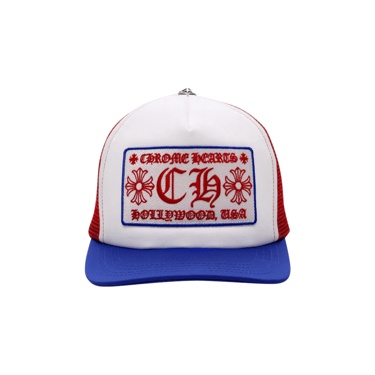 Chrome Hearts Hollywood USA Trucker Hat Blue/White/Red