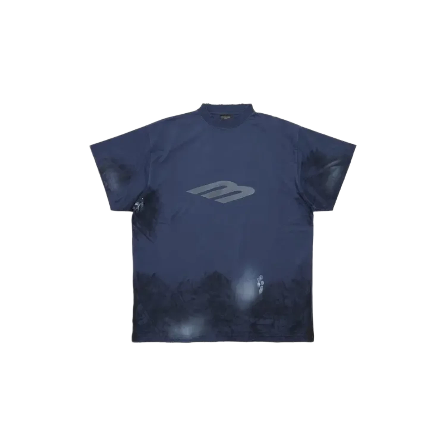 Balenciaga 3B Stencil Vintage Jersey T-Shirt Navy