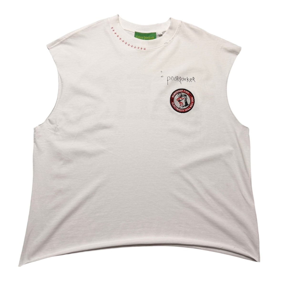 Poor Parker Vintage Electricity Kills One Of One Cut-Off T-Shirt