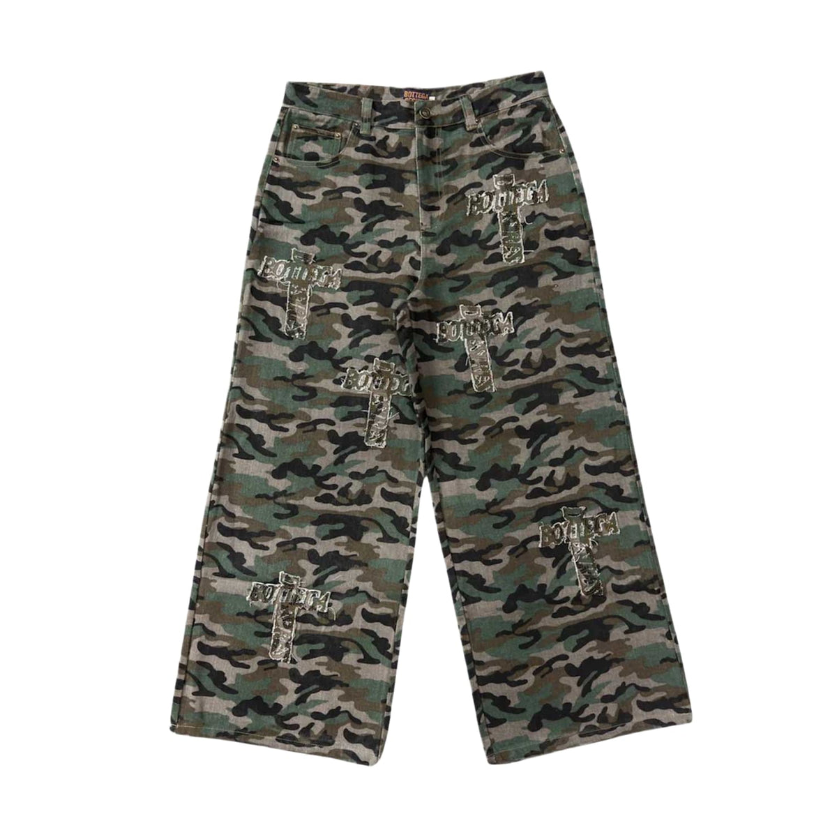 Bottega Desires Holy Grail Camo Denim Pants