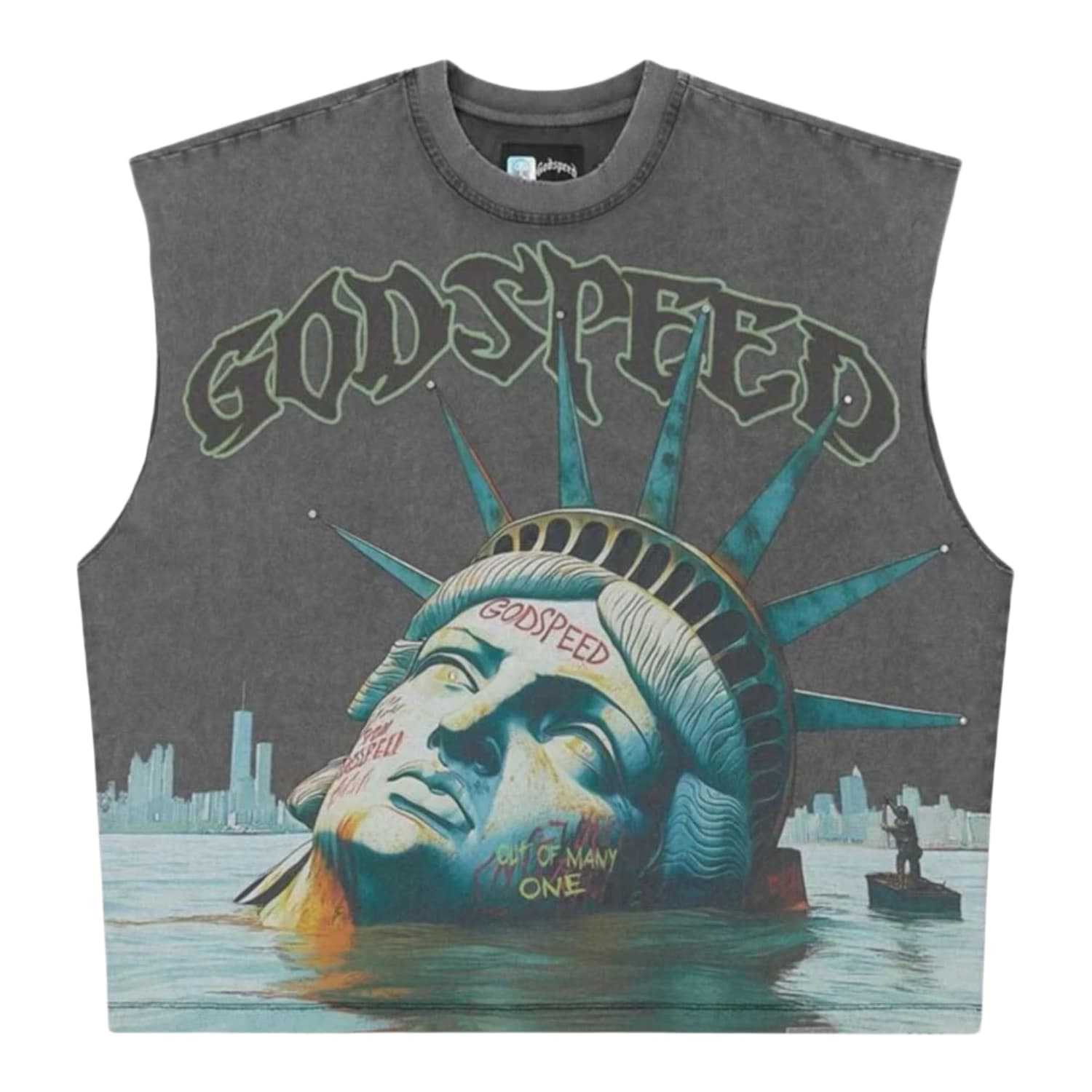 Godspeed Sunken Liberty Sleeveless T-Shirt Grey