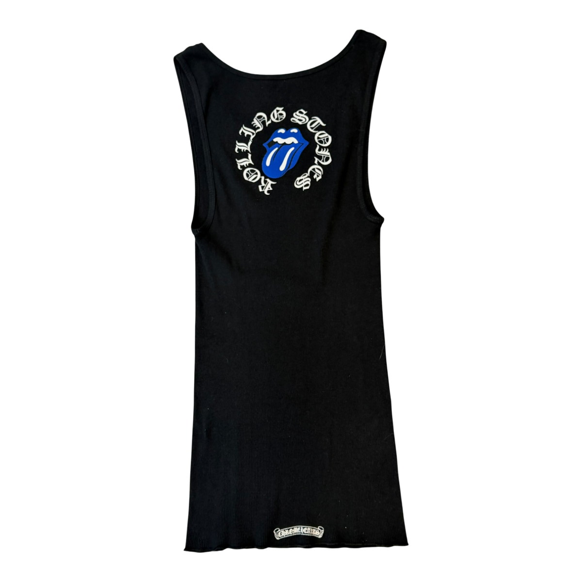 Chrome Hearts 2024 Rolling Stones Blue Tongue Rib Tank Top Black