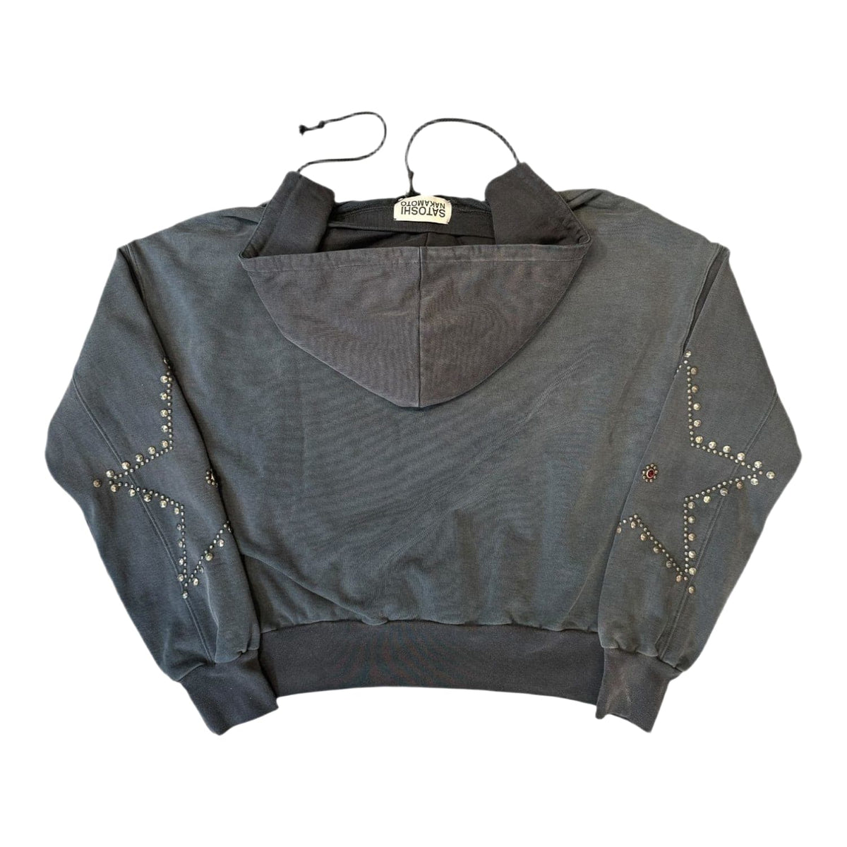 Satoshi Nakamoto Star Studded Hoodie Black Grey