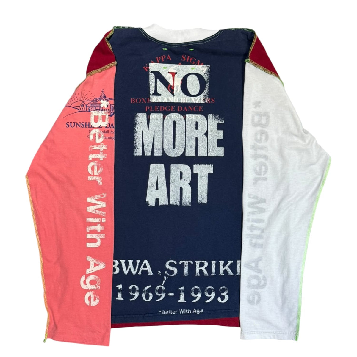 Better With Age Gently Reversible Long Sleeve Shirt Coral/White