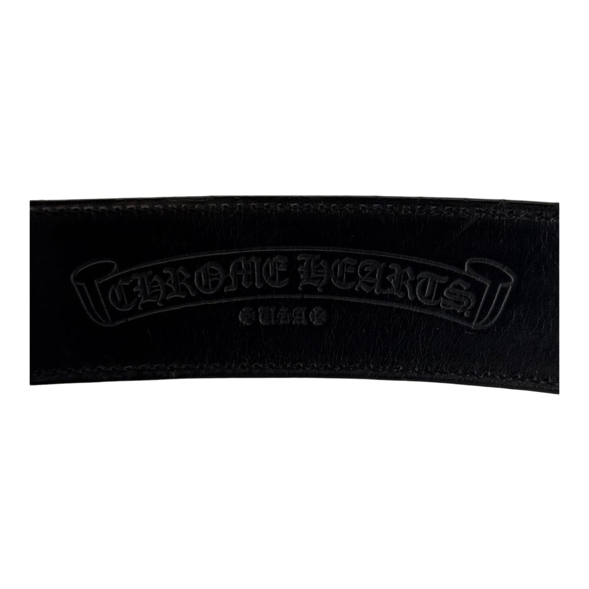 Chrome Hearts Black Leather Belt Strap - Size 38