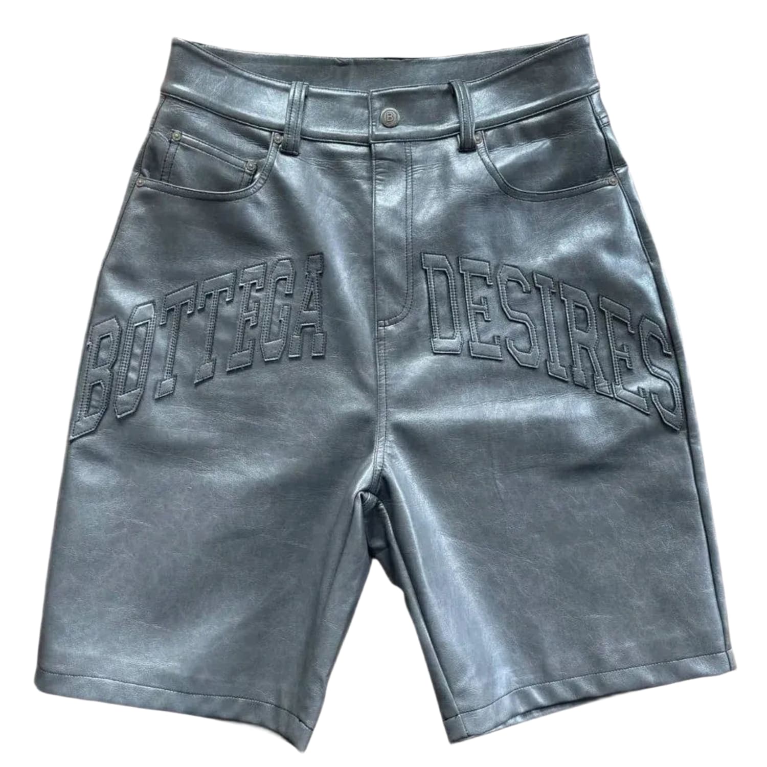 Bottega Desires Leather Shorts Grey