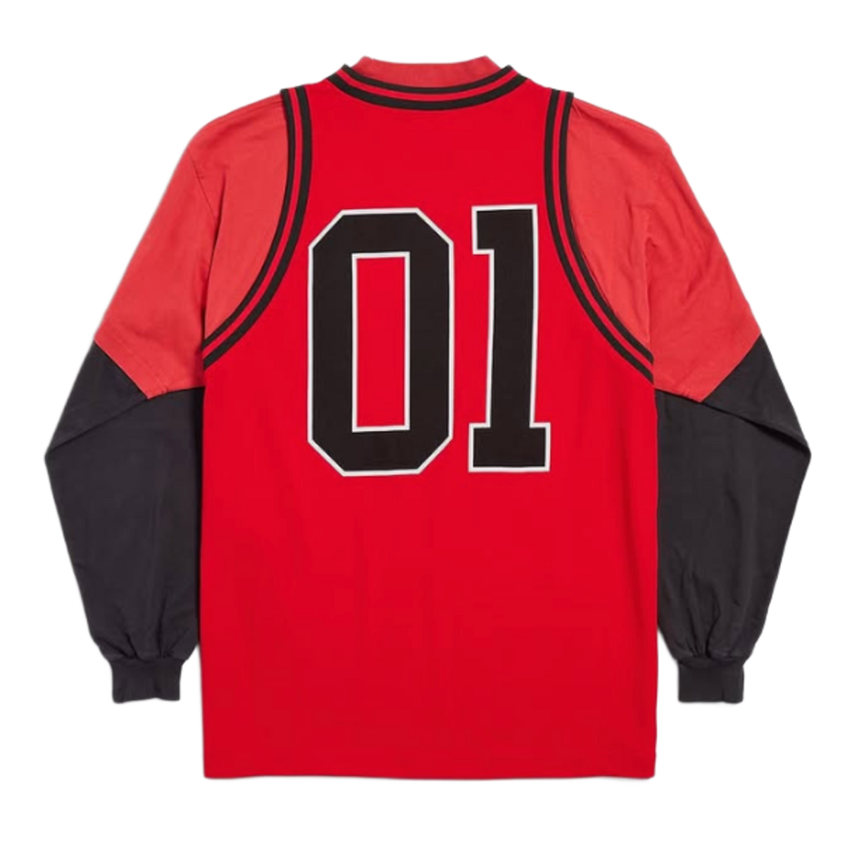 Balenciaga Basketball Series Long Sleeve Jersey Red/Black