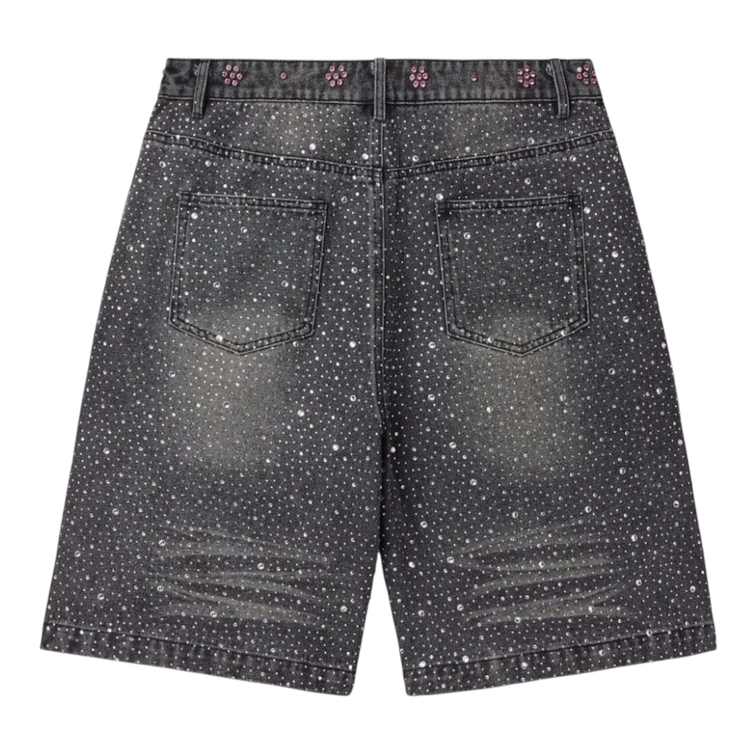 Vale Forever Iced Out Jean Shorts Black