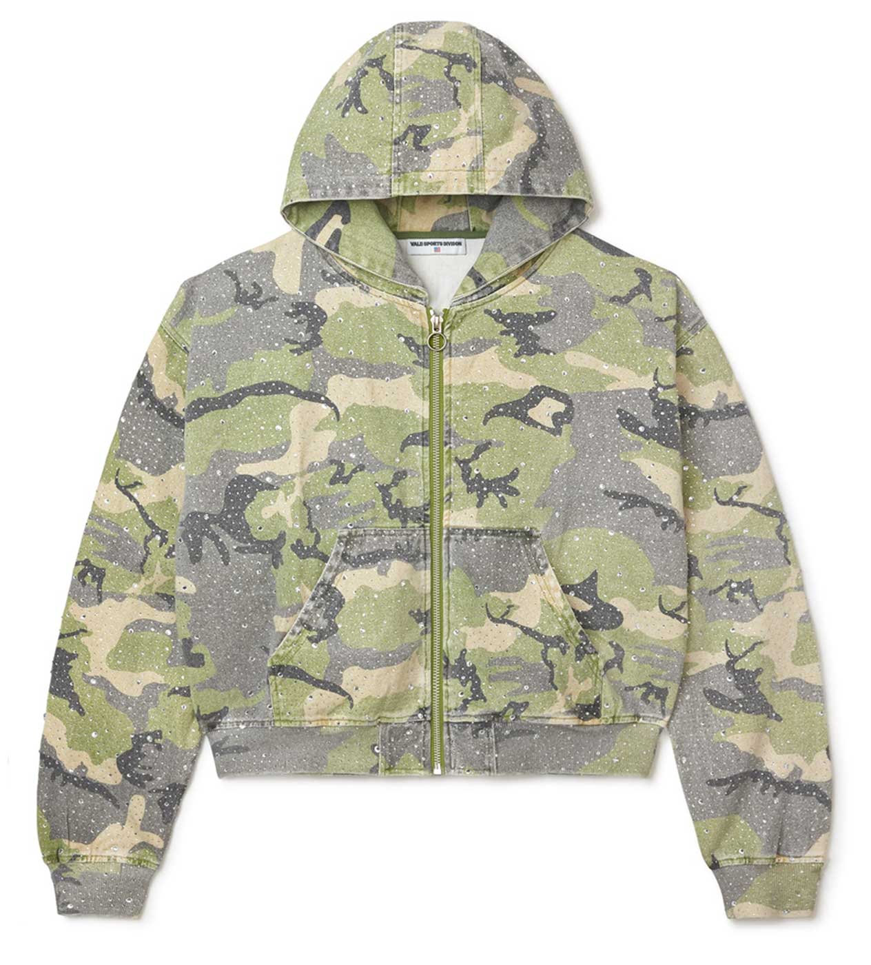 Vale Crystal Camo Work Zip Up Jacket Green