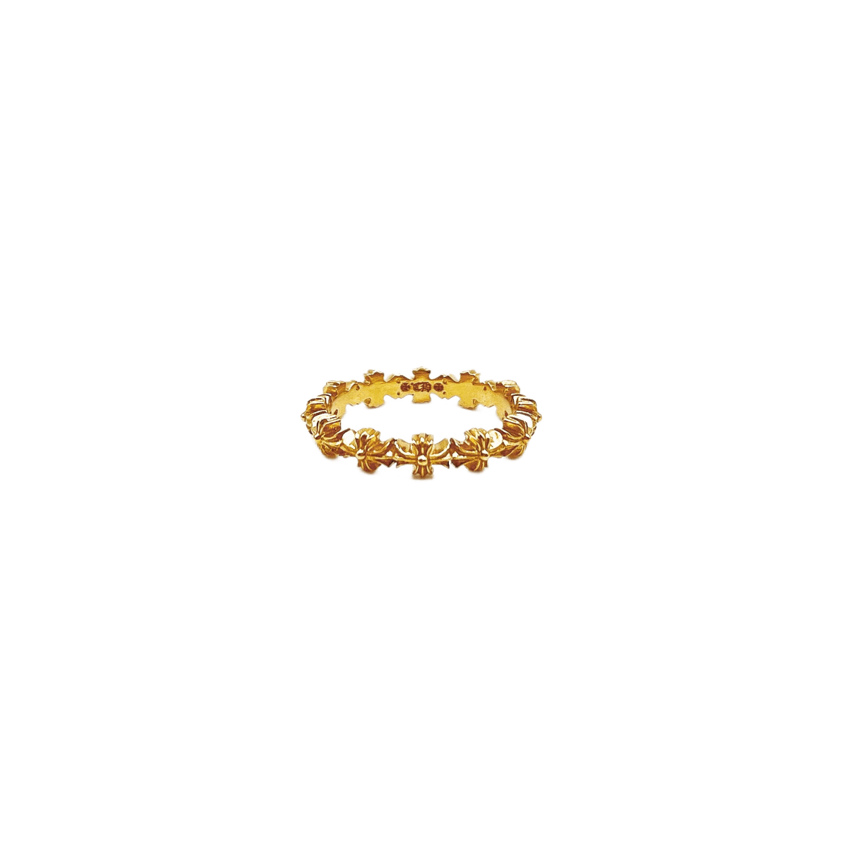 Chrome Hearts 22K Gold Tiny E Ring - US Size 7