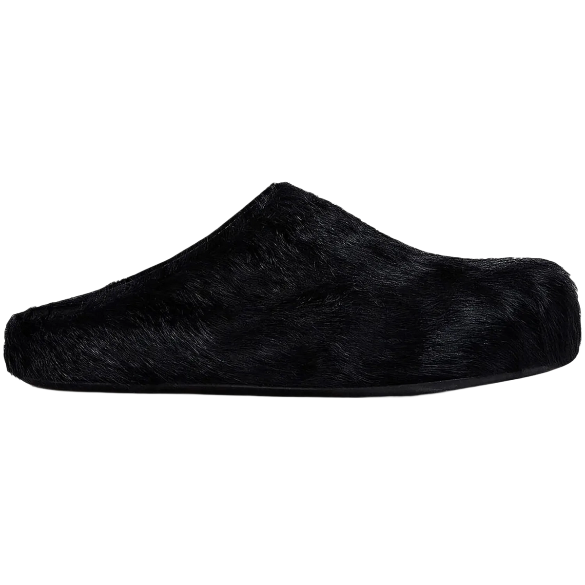 Marni Long Hair Calfskin Fussbett Sabot Mule Black