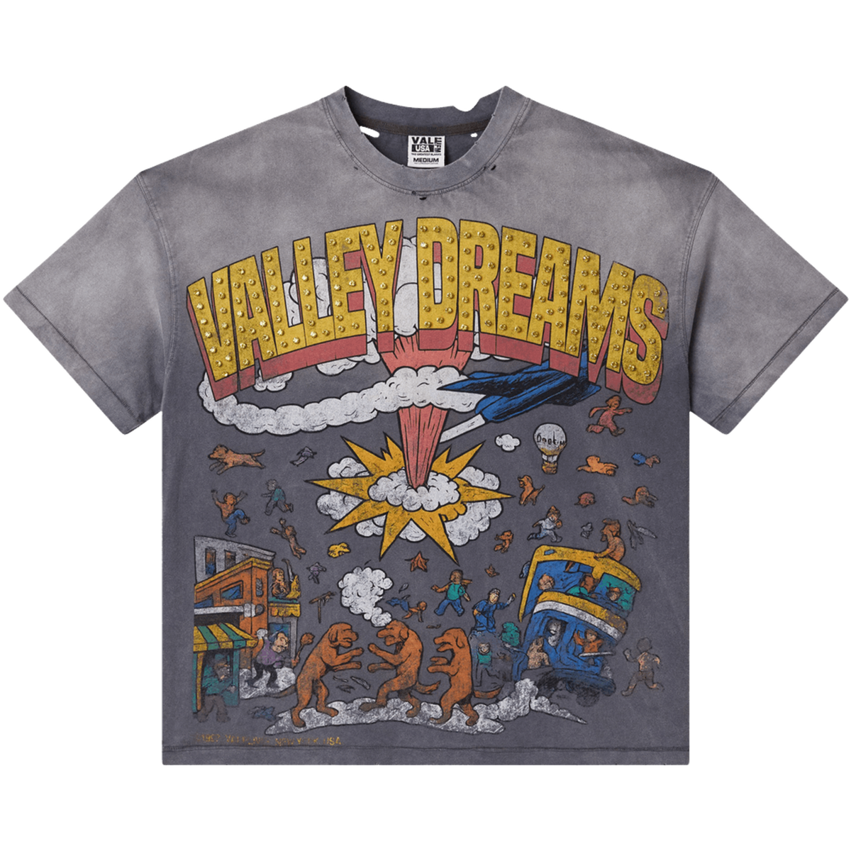 Vale Forever Faded Chaos Bling Tee Gray