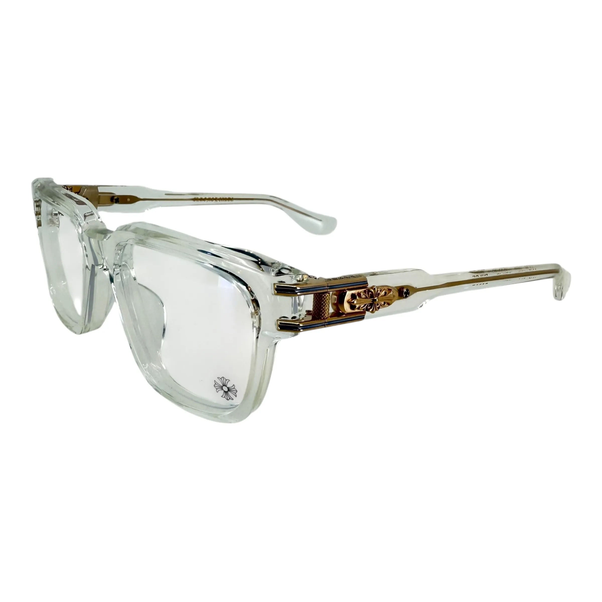 Chrome Hearts Bulge Crystal/18k Gold Plated Glasses