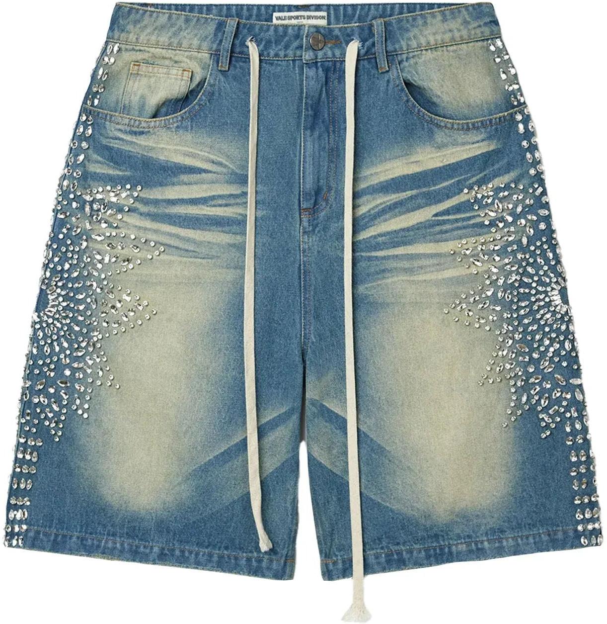 Vale Forever Sirens Crystal Jean Shorts Blue