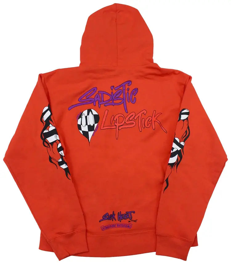 Chrome Hearts Matty Boy Sadistic Lipstick Hoodie Orange
