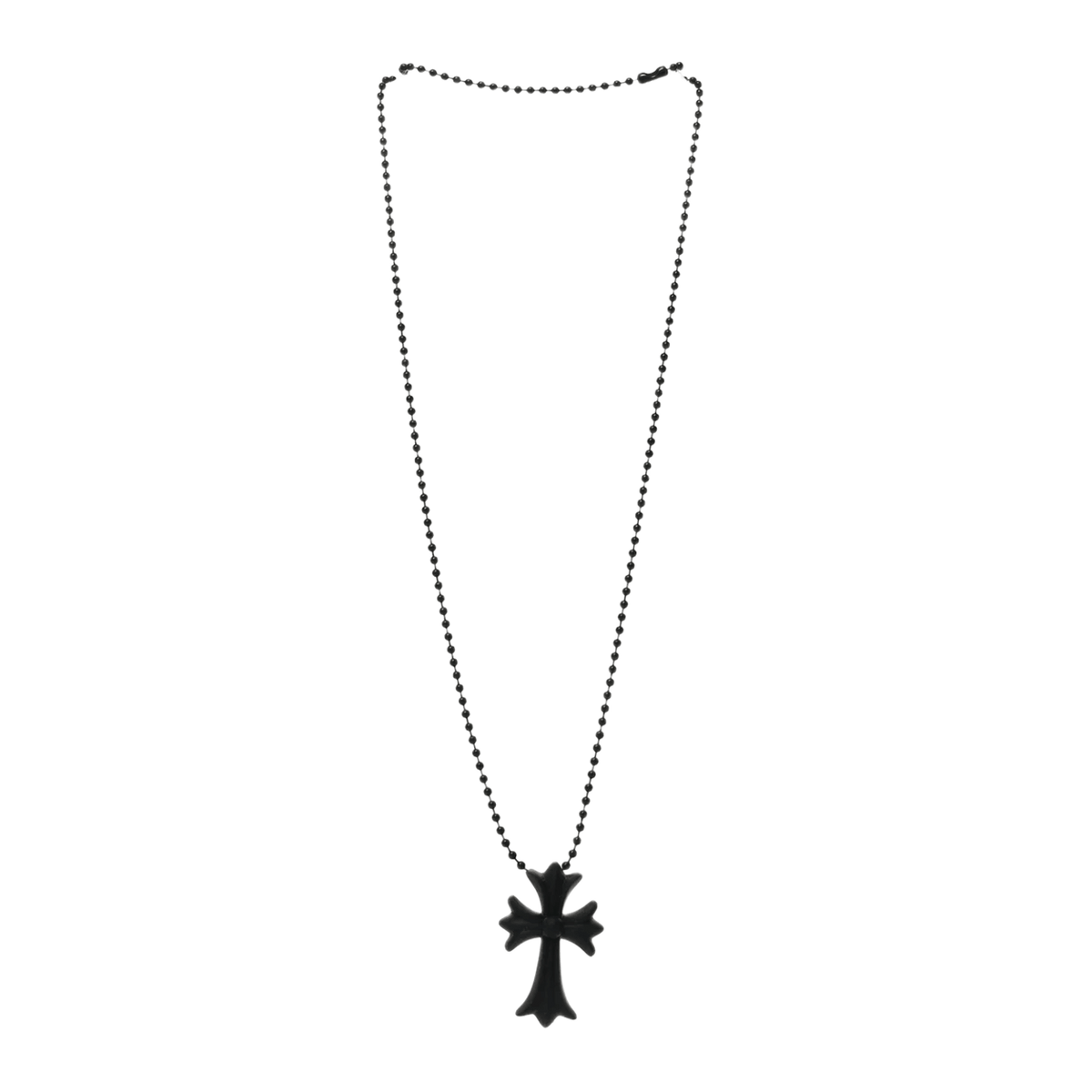 Chrome Hearts Silichrome Cross Silicon Necklace Black