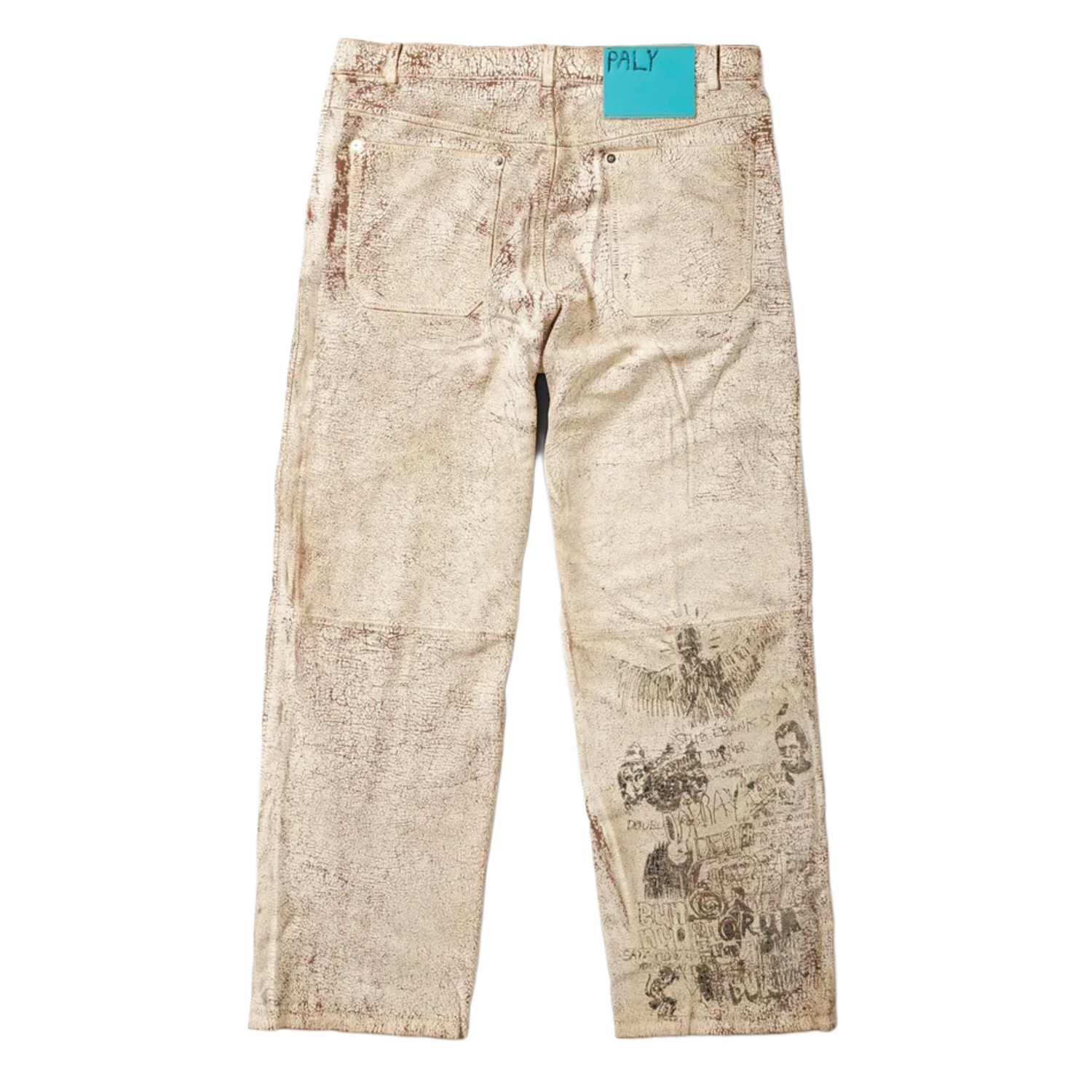 Paly Hollywood The Realm Painted Suede Pant Cream