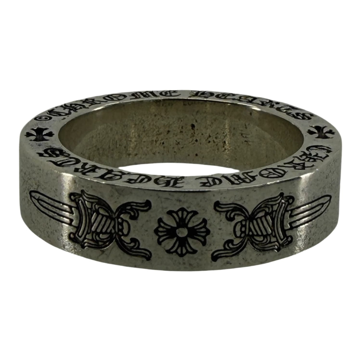 Chrome Hearts Silver Dagger Spacer Ring - US Size 7