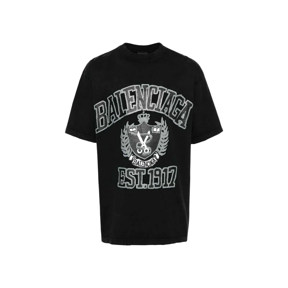 Balenciaga DIY College Medium Fit Tee Black White