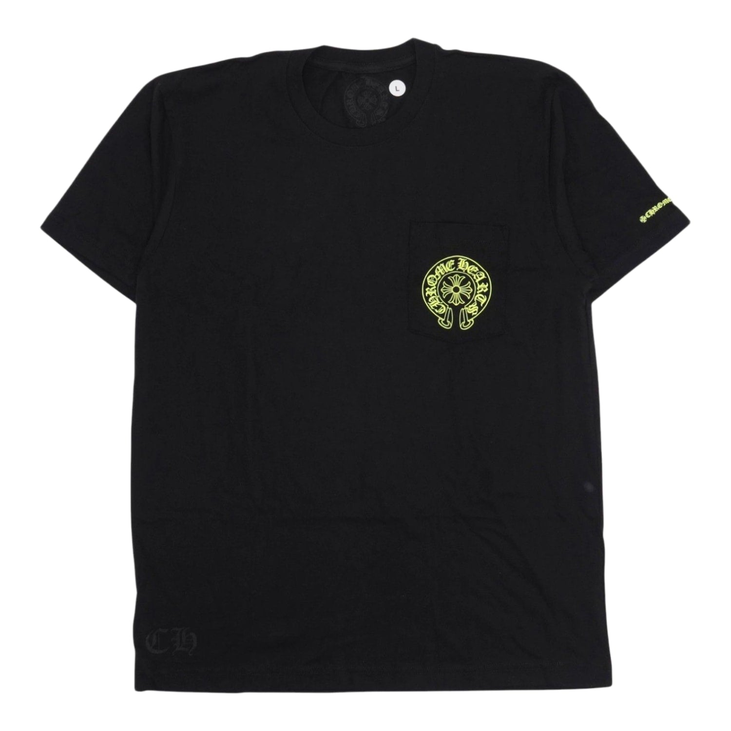 Chrome Hearts Fluorescent Green Horseshoe T-Shirt Black
