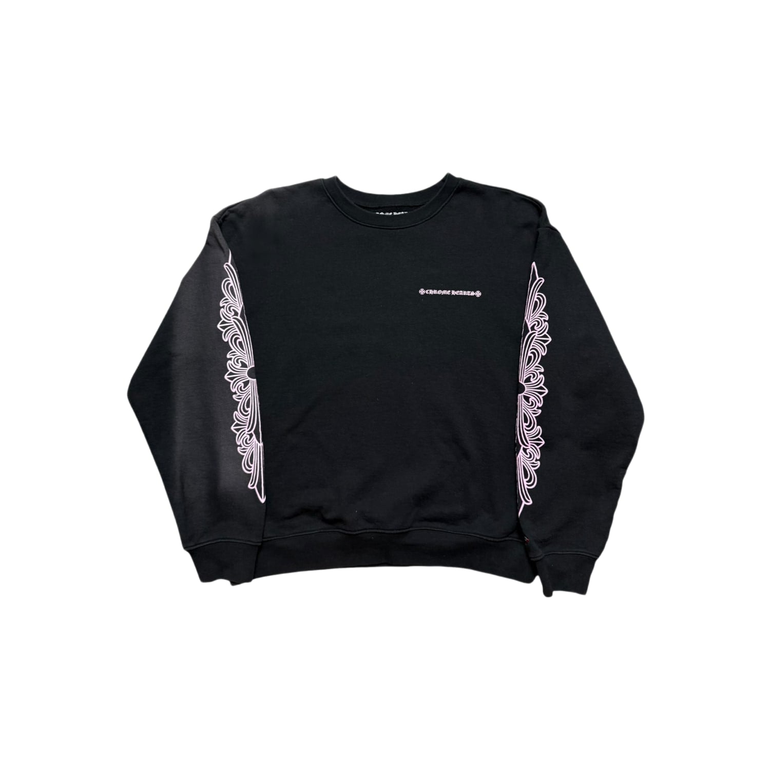 Chrome Hearts Matty Boy Shoulder Logo Crewneck Black/Pink