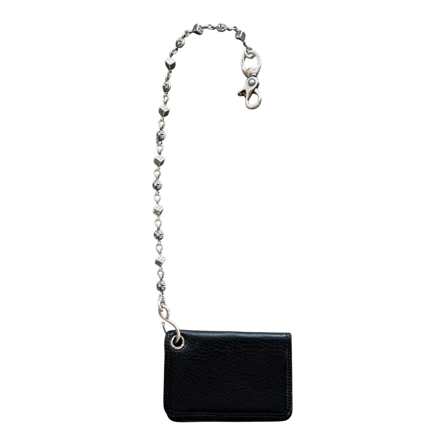 Chrome Hearts Black Cross Wallet & Silver Dice Wallet Chain