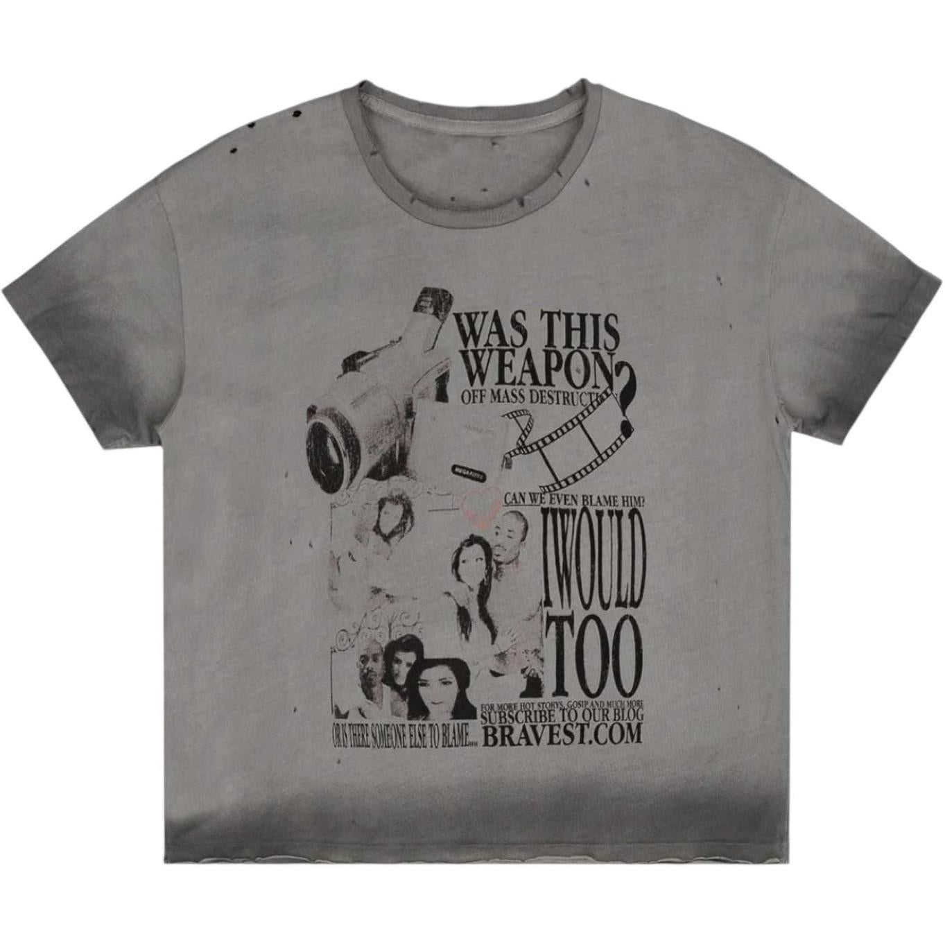 Bravest Studios Camcorder Vintage T-Shirt Grey