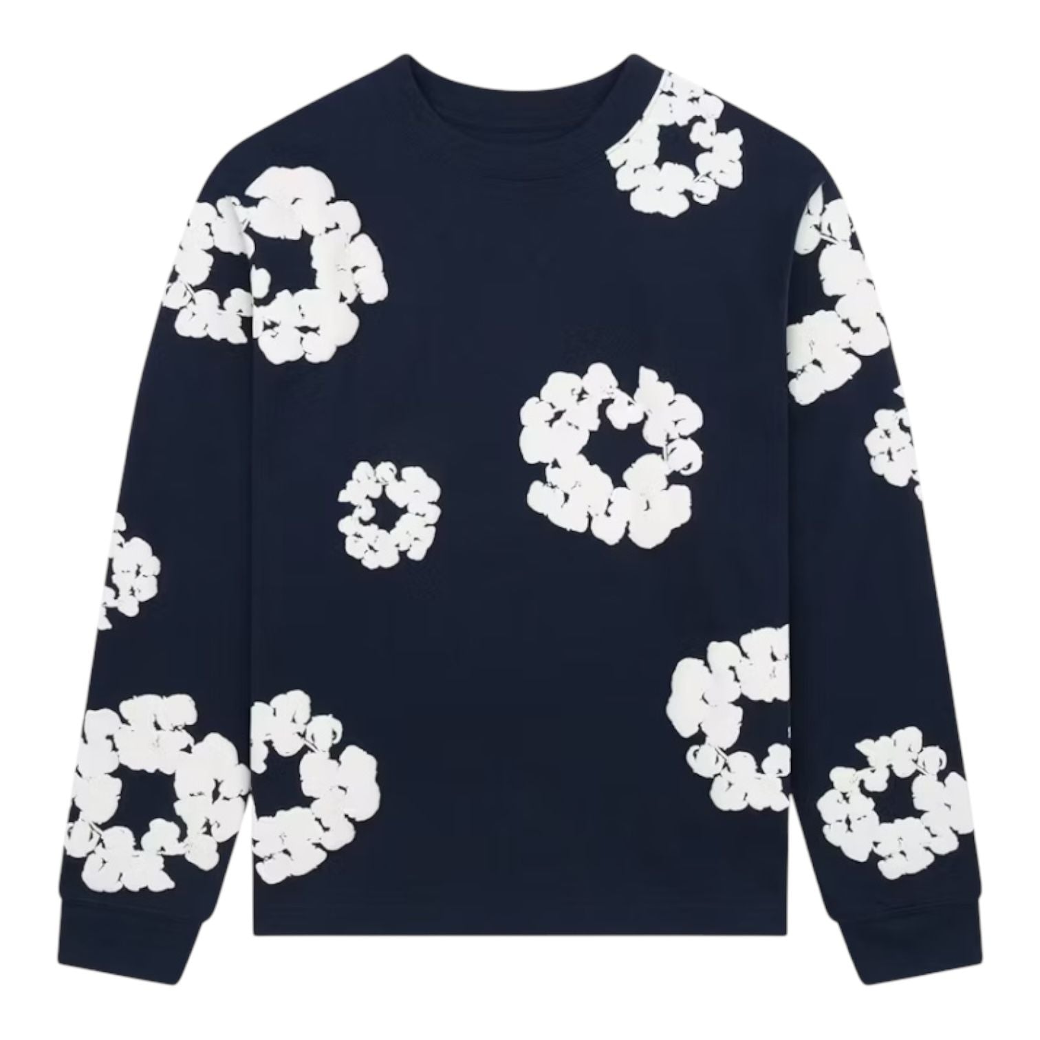 Denim Tears Long Sleeve Cotton Wreath T-shirt Navy