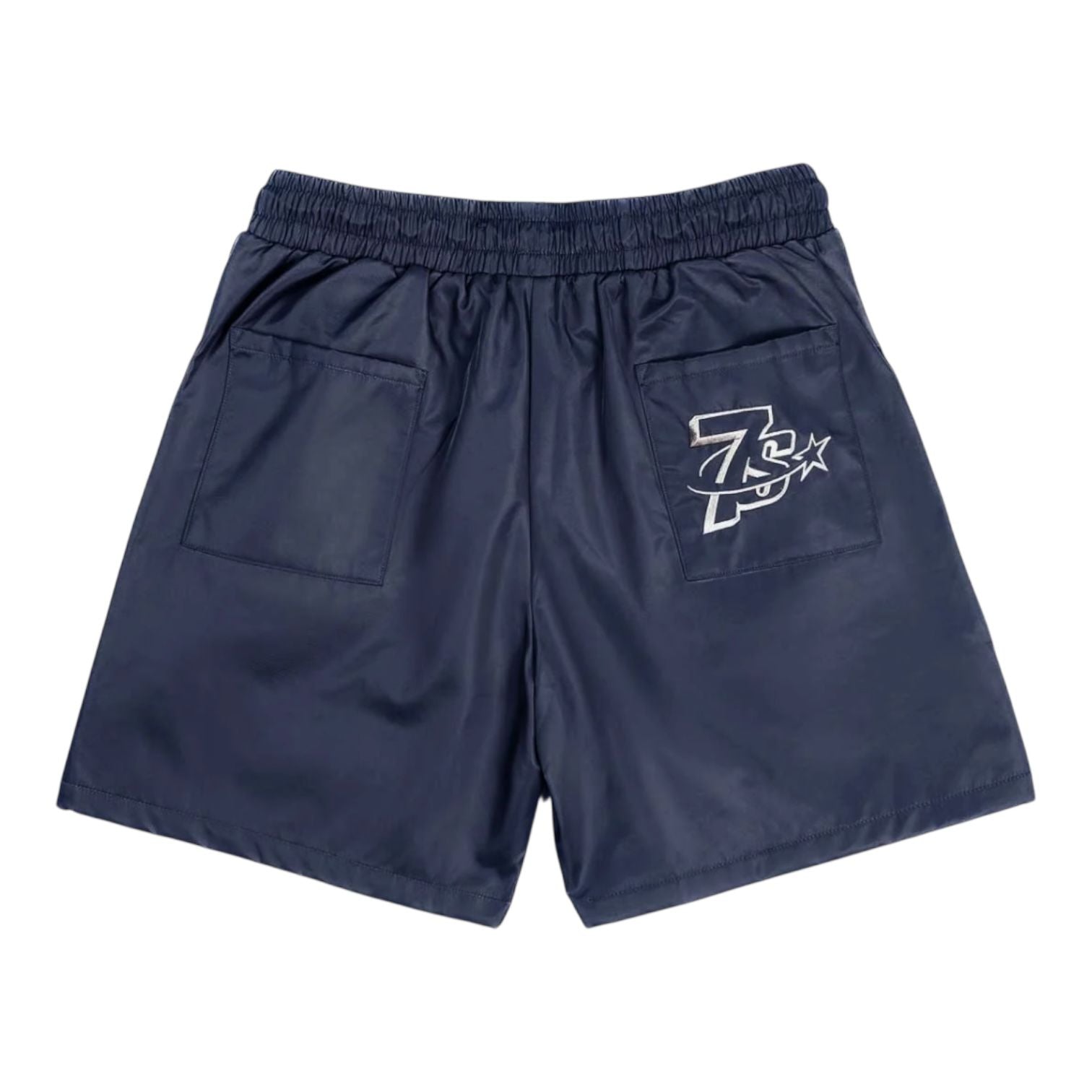 Triple Sevens Nylon Button Up Shorts Blue