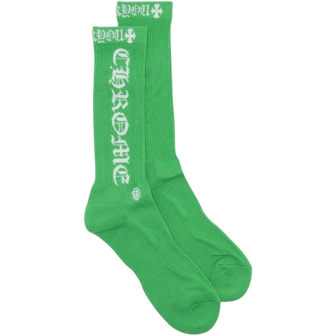 Chrome Hearts Logo Socks Green