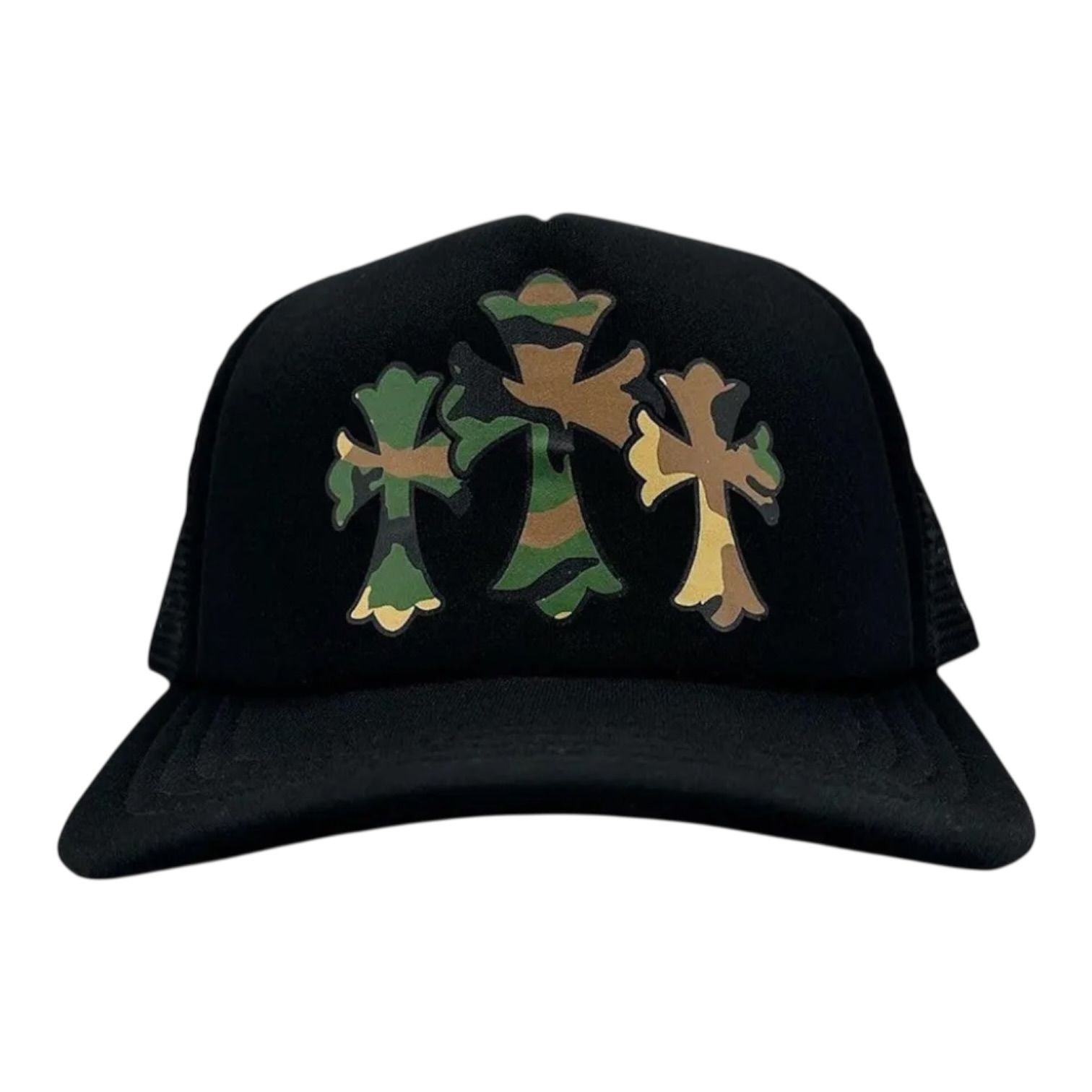 Chrome Hearts Triple Cross Trucker Hat Black/Camo