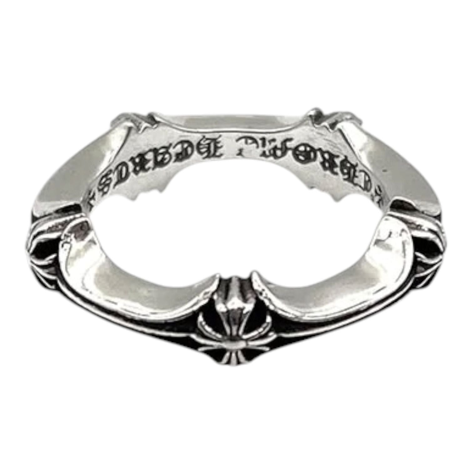 Chrome Hearts Silver Plus and Bone Ring - US Size 6