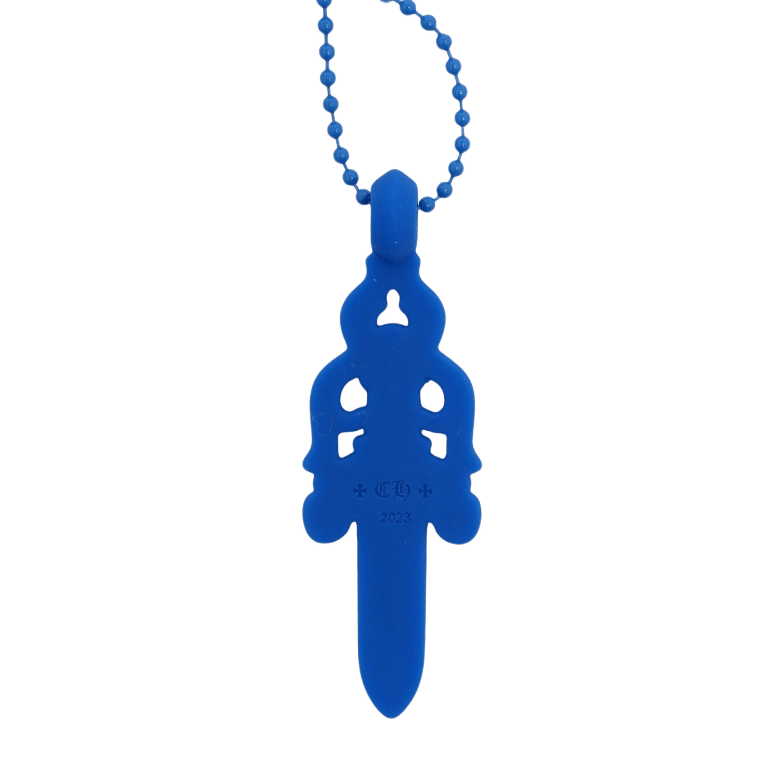 Chrome Hearts Silichrome Dagger Necklace Blue