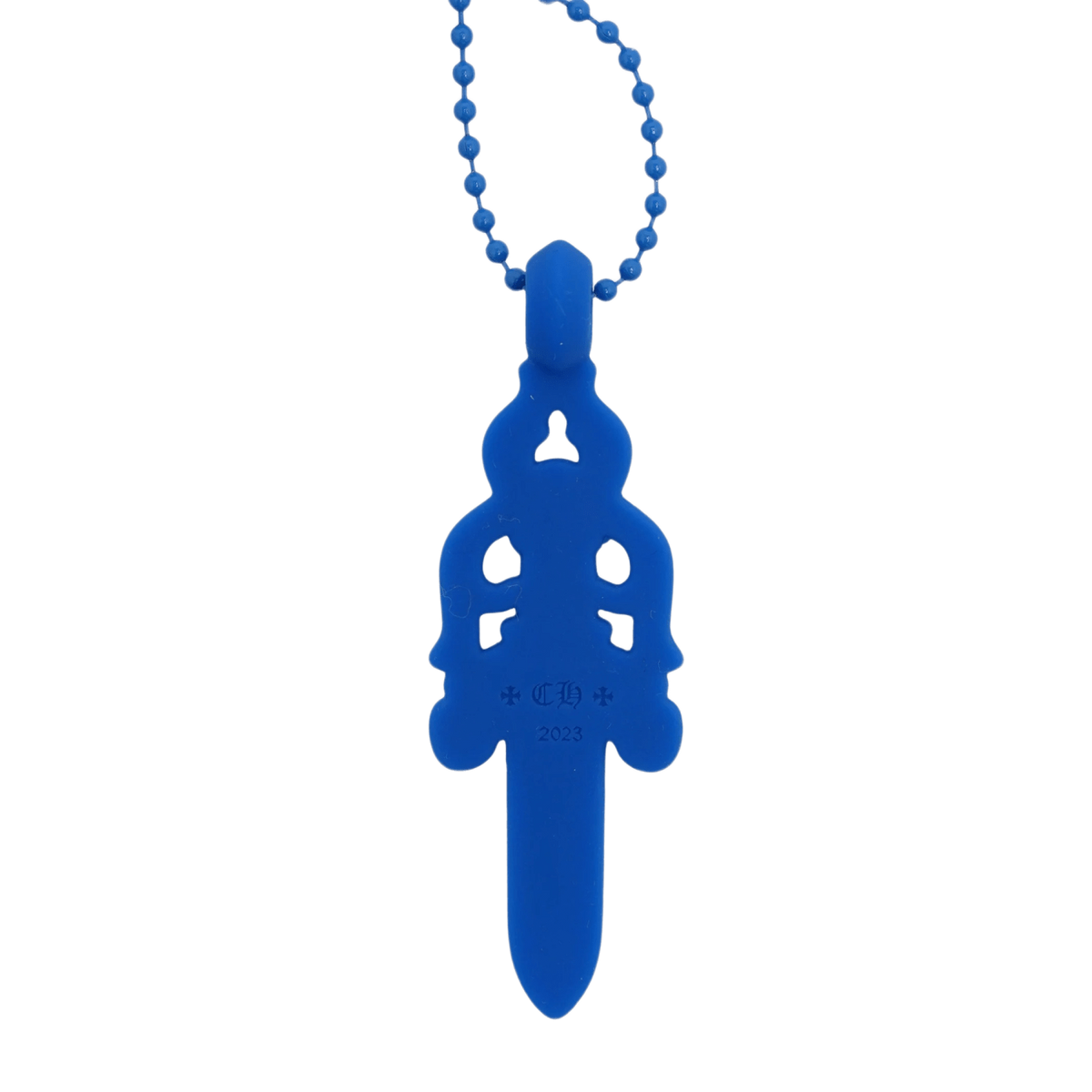 Chrome Hearts Silichrome Dagger Necklace Blue