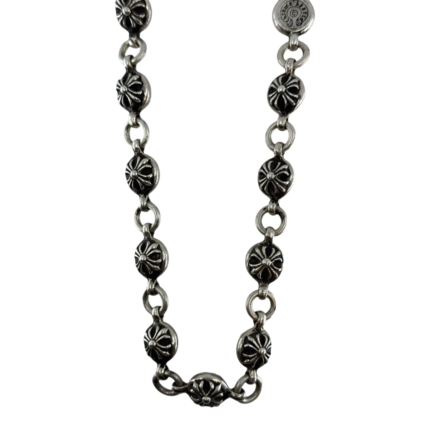 Chrome Hearts Silver Cross Ball Bracelet - 10 Links