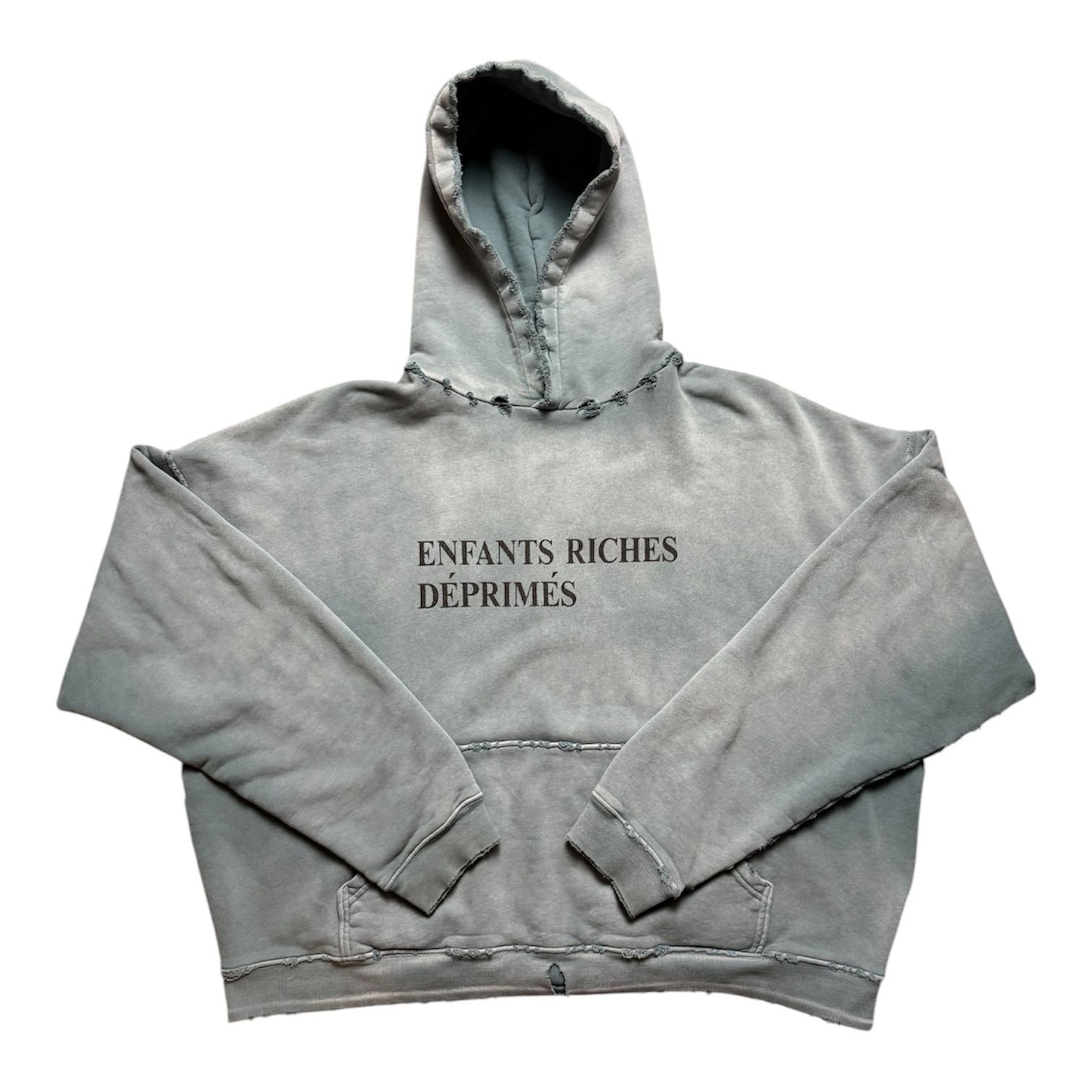 Enfants Riches Déprimés Sun Faded Classic Logo Hoodie Teal Blue