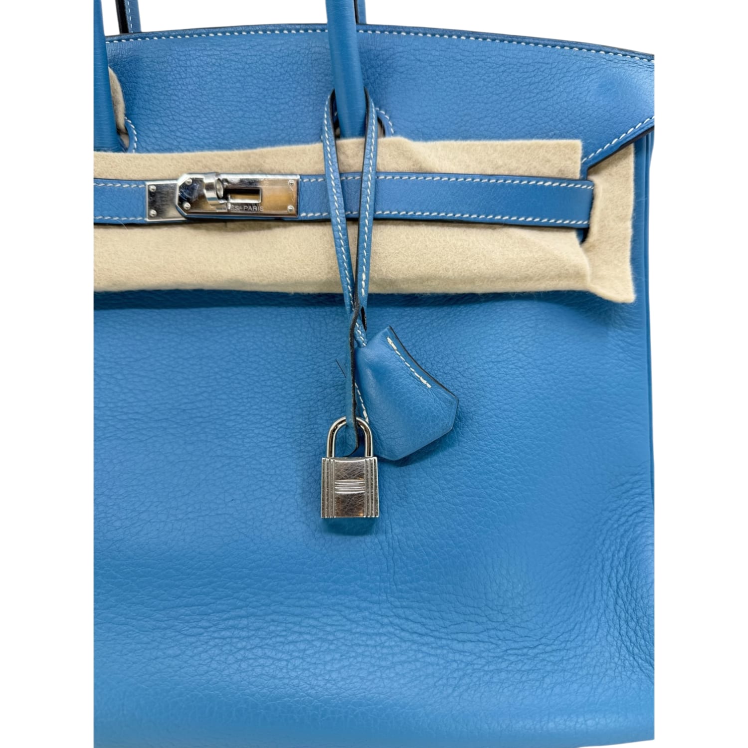 Hermes Birkin 35 Blue Jean Togo With Palladium Hardware