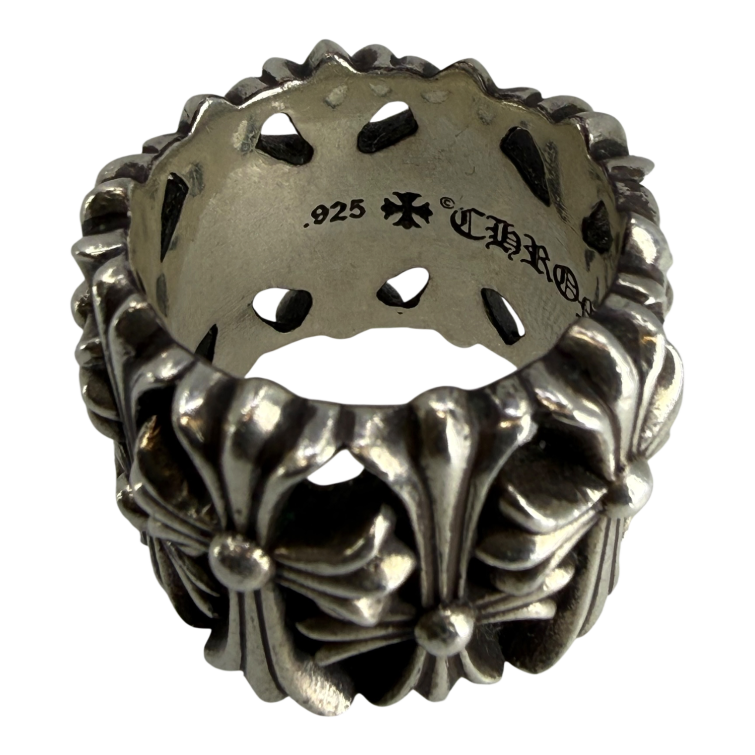 Chrome Hearts Silver Cemetery Cross Ring - US Size 12