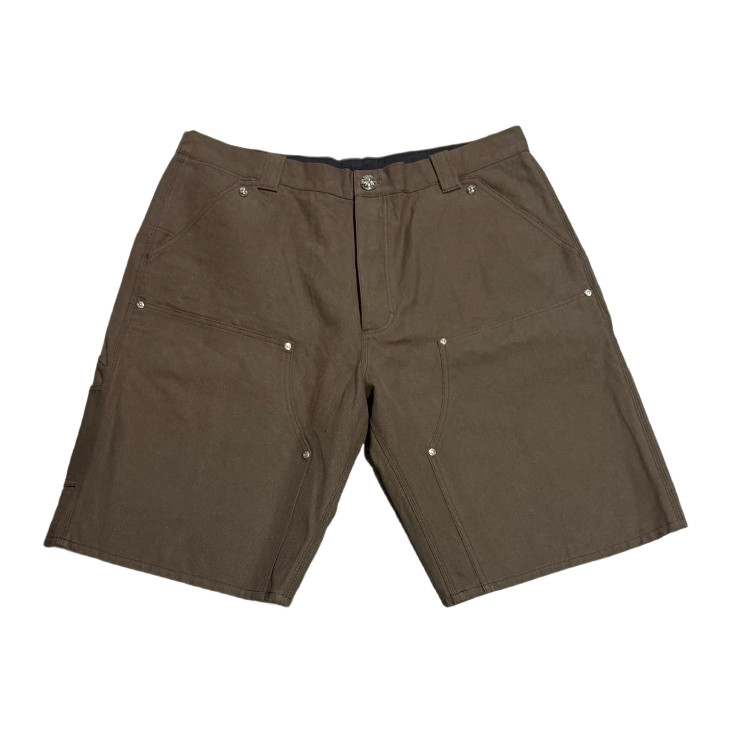 Chrome Hearts Cross Patch Double Knee Carpenter Shorts Brown