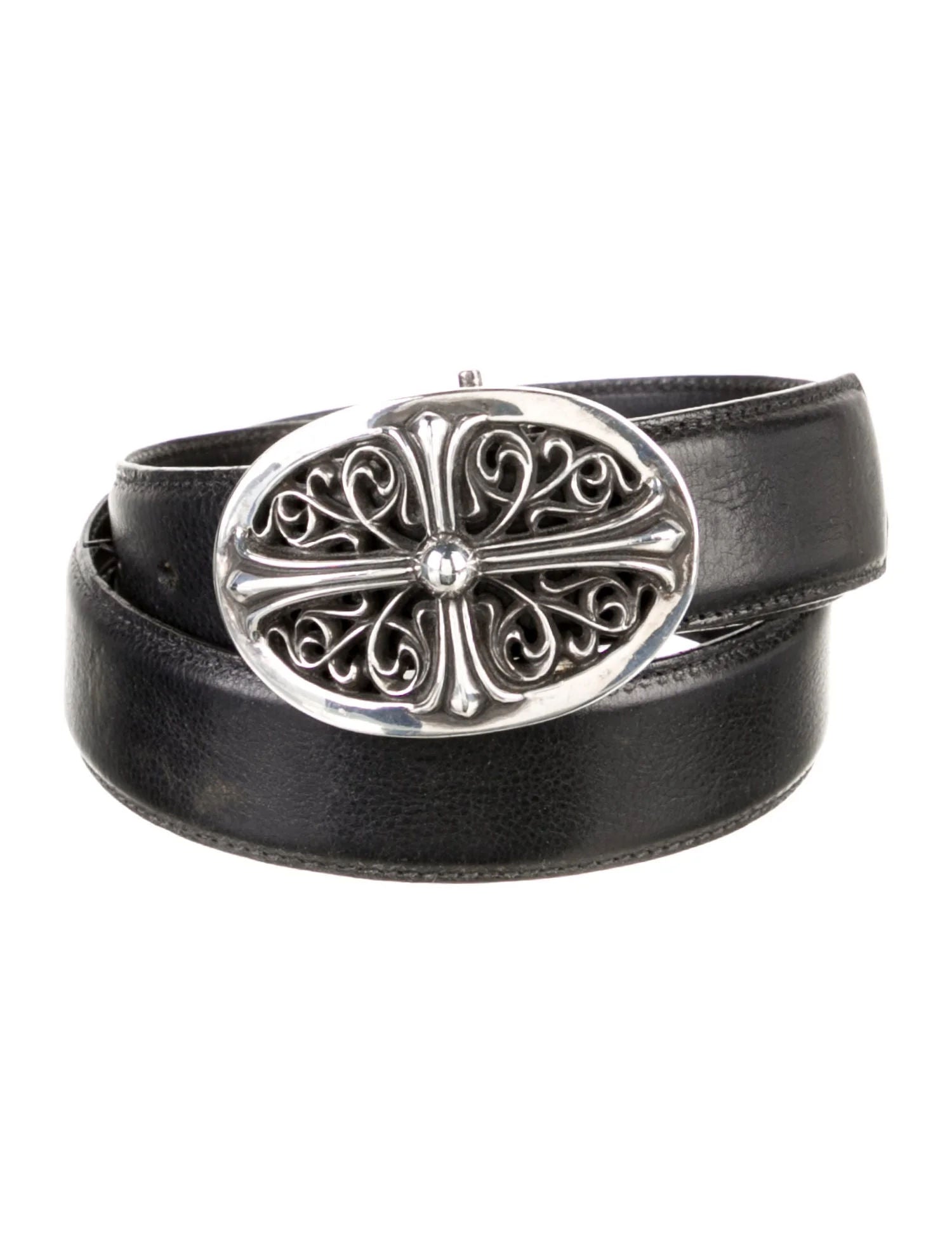 Chrome Hearts Oval Cross Buckle + Belt Strap 1.5 Inches - Size 34